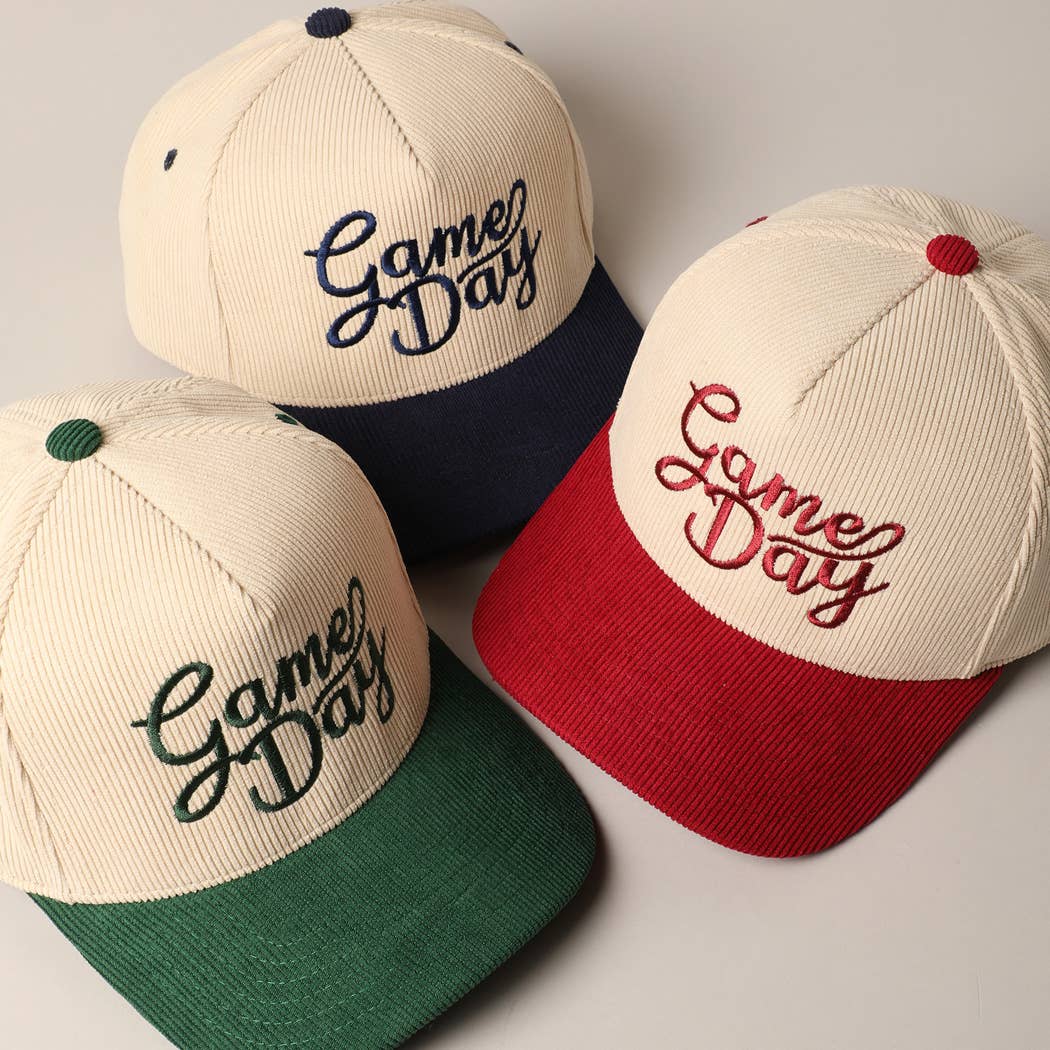 GAME DAY CORDUROY HAT Embroidered Game Day Corduroy Hat - Relaxed Fit Baseball Cap  main image 4