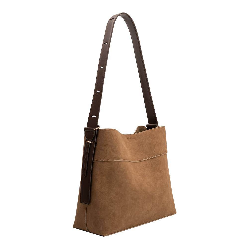 Stormie Mocha Recycled Vegan Suede Tote Bag