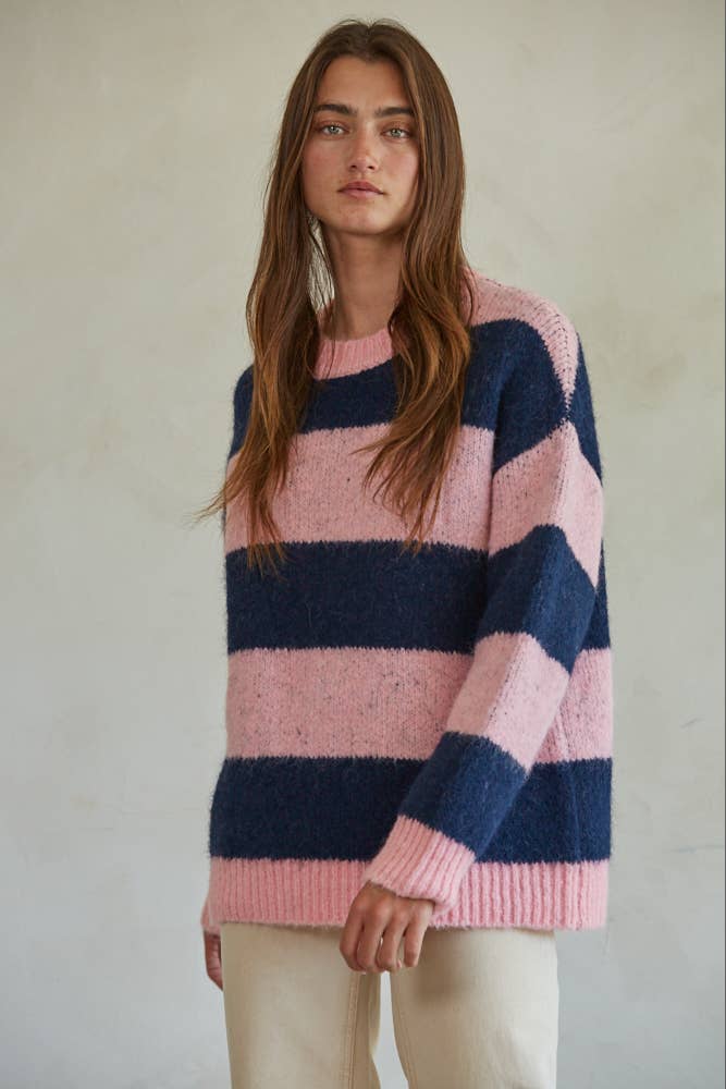 Luna Striped Crew Neck Pullover