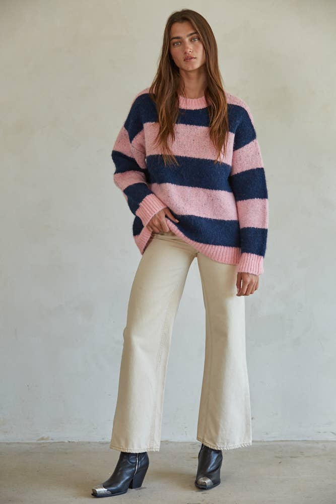 Luna Striped Crew Neck Pullover