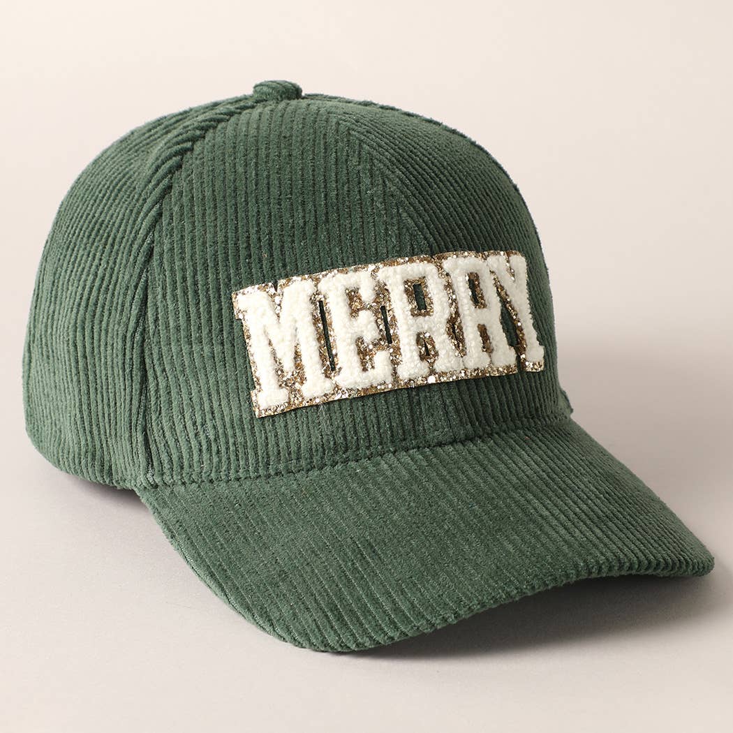 MERRY Embroidery Corduroy Cap