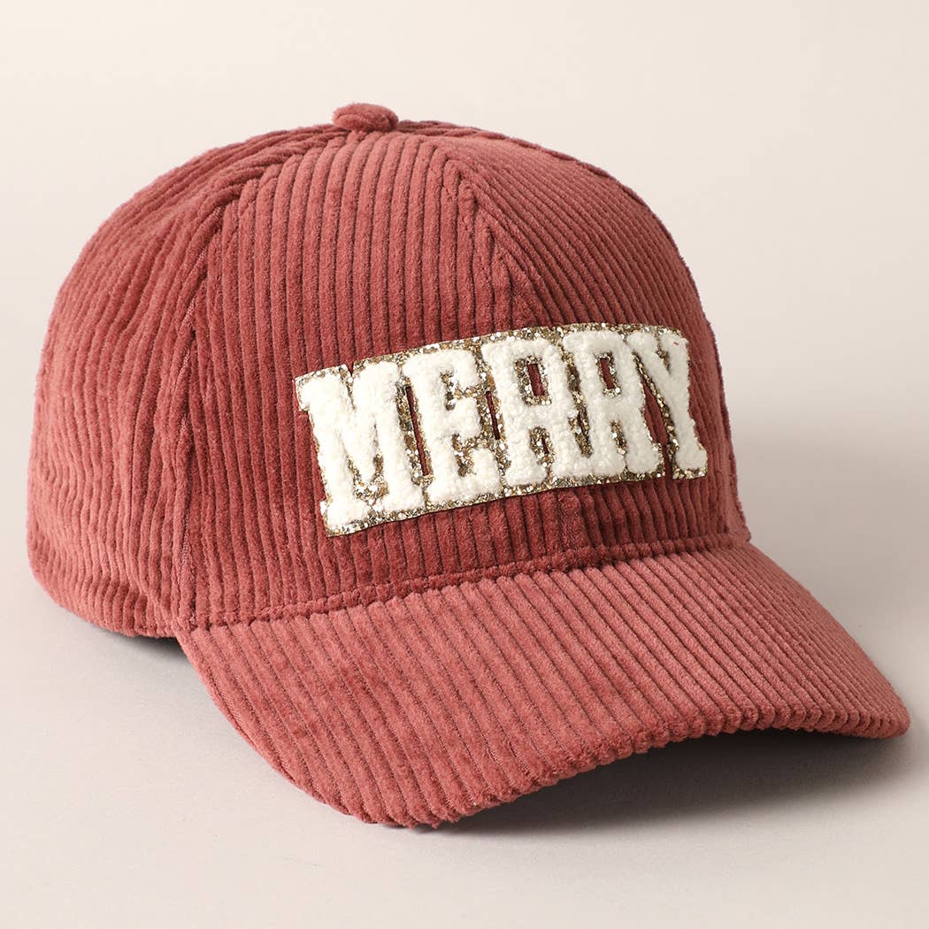 MERRY Embroidery Corduroy Cap